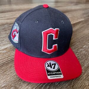 47 Brand Cleveland Guardians Red and Navy Snapback Hat